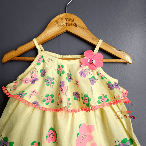 Tiny Tusky Girls Pink Floral Summer Dress - Tiny Tusky