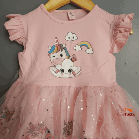 Tiny Tusky Girls Magical Pink Unicorn Casual Dress - Tiny Tusky