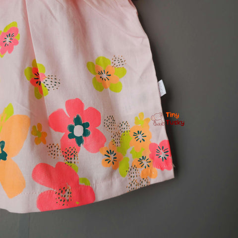 Tiny Tusky Girls Pink Floral Summer Dress - Tiny Tusky